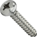 #10 x 2 Pan Head Sheet Metal Screws, Stainless Steel 18-8, Full Thread, Bright Finish, Self-Tapping, Quantity 1000 By Fastenere