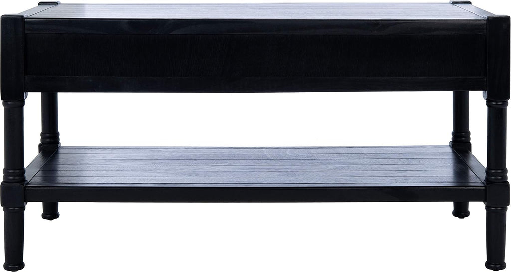 Safavieh Home Collection Filbert Black 2-Drawer Bottom Shelf Coffee Table COF5703B