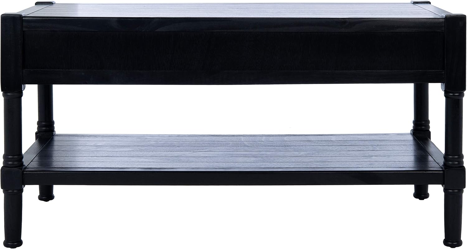 Safavieh Home Collection Filbert Black 2-Drawer Bottom Shelf Coffee Table COF5703B