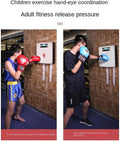 Home Kids Teenagers Wall Boxing Machine Martial Arts Punching Bag Training Equipment Boxing Pad Stand with Smart Chip Responds Lights Raining Music Boxing Gloves