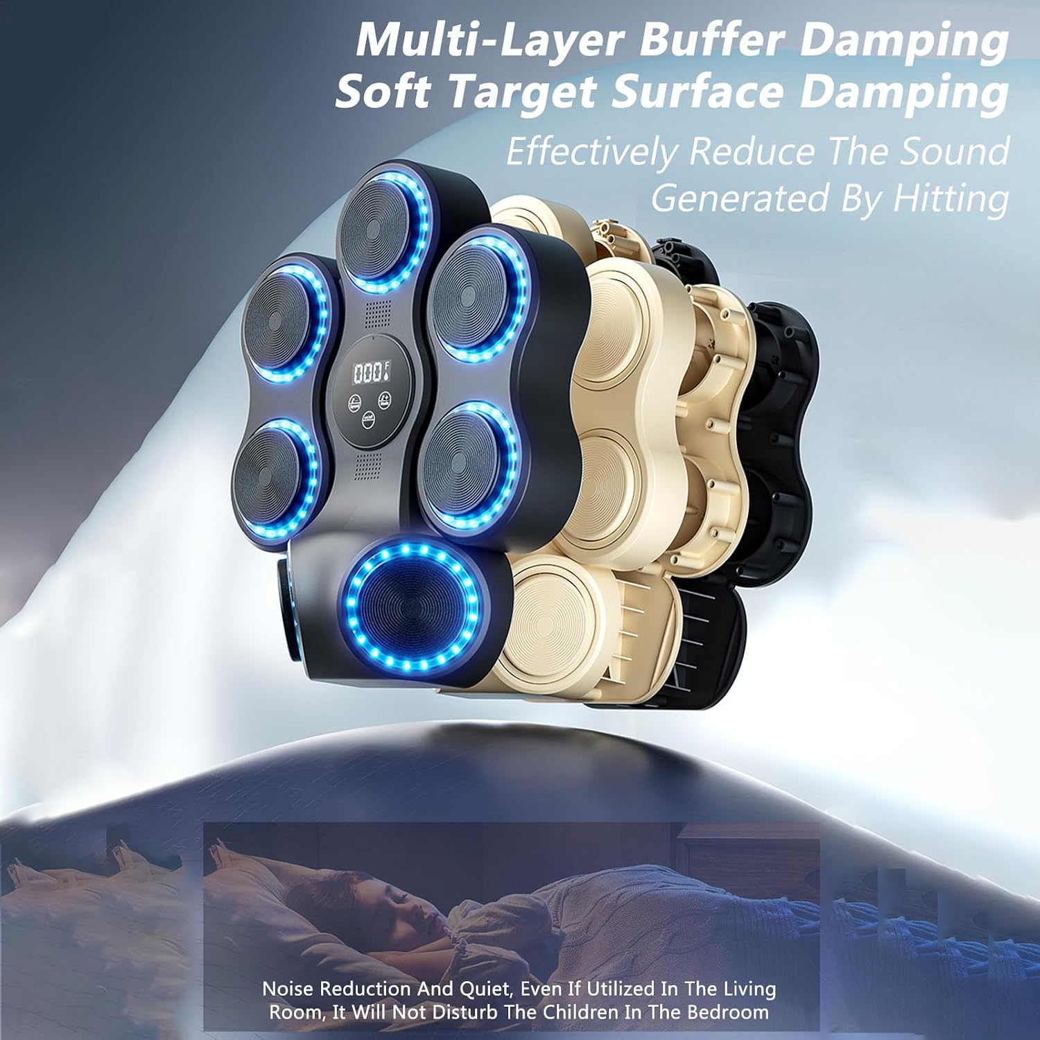 Musical Boxing Machine, 10 in 1 Intelligent Boxing Machine, Interactive Trainer, 10 Training Modes and Double Play, Music Sync