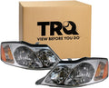 TRQ Driver and Passenger Side Headlight Assembly Set Chrome Housing Compatible with 2000–2004 Toyota Avalon