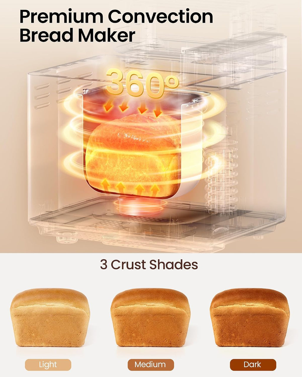 KOVIET 25-in-1 Bread Maker Machine with Automatic Dual Dispenser, 2LB Stainless Steel Breadmaker with Gluten-Free, Dough, Jam, Yogurt etc Settings, Silver