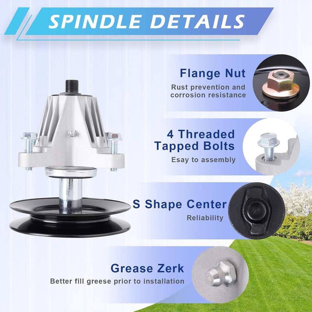 54 inch Deck Spindle Be lt Blade Kit for M TD Cub Ca det Troy Bi lt Crafts man ZT1 ZT2 Z7600 Z5800 Include 3 Spindle 618-09236, 3 Blade 742P05086, 2 Idler GY22082, 1 Be lt 754-04329