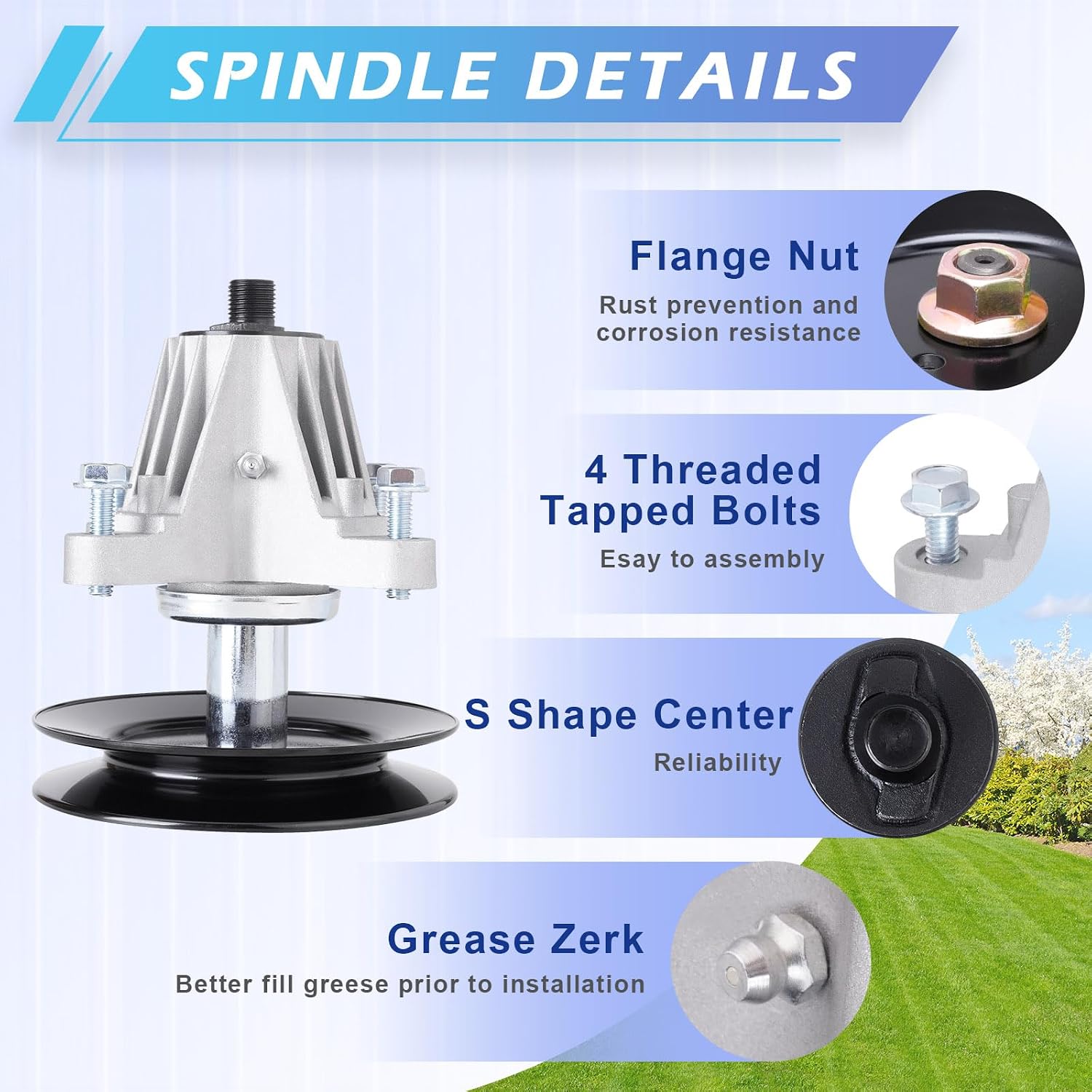 54 inch Deck Spindle Be lt Blade Kit for M TD Cub Ca det Troy Bi lt Crafts man ZT1 ZT2 Z7600 Z5800 Include 3 Spindle 618-09236, 3 Blade 742P05086, 2 Idler GY22082, 1 Be lt 754-04329