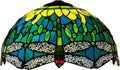 16-Inch Dragonfly Lampshade Replacement, Tiffany Style Stained Glass Lamp Shade Only for Table Lamps Pendant Lamps Floor Lights Ceiling Fixture,Green