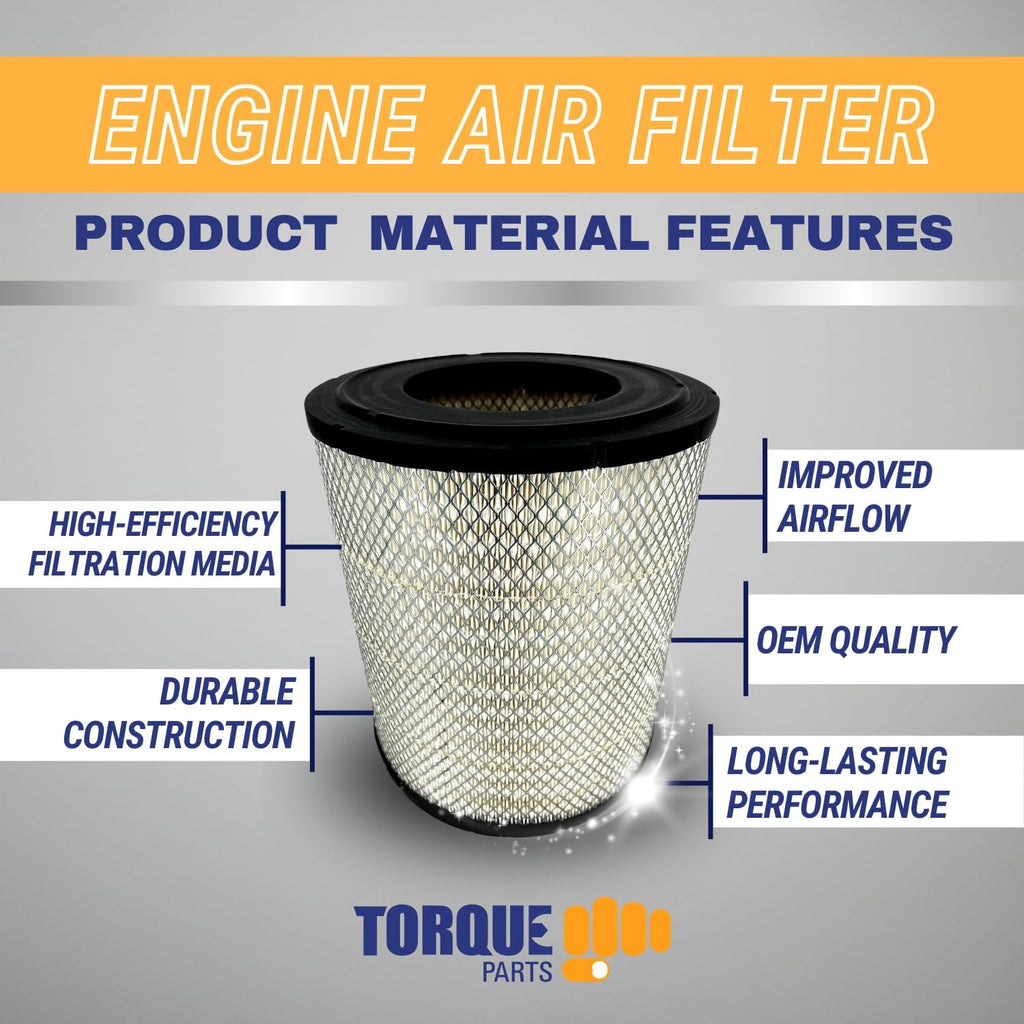 TORQUE Engine Air Filter Compatible with Select Freightliner Columbia Coronado Argosy Condor Century Class Semi Trucks Accessories Parts Replaces RS3518 LAF1849 AF25139M 46556 TR501 4 PCS