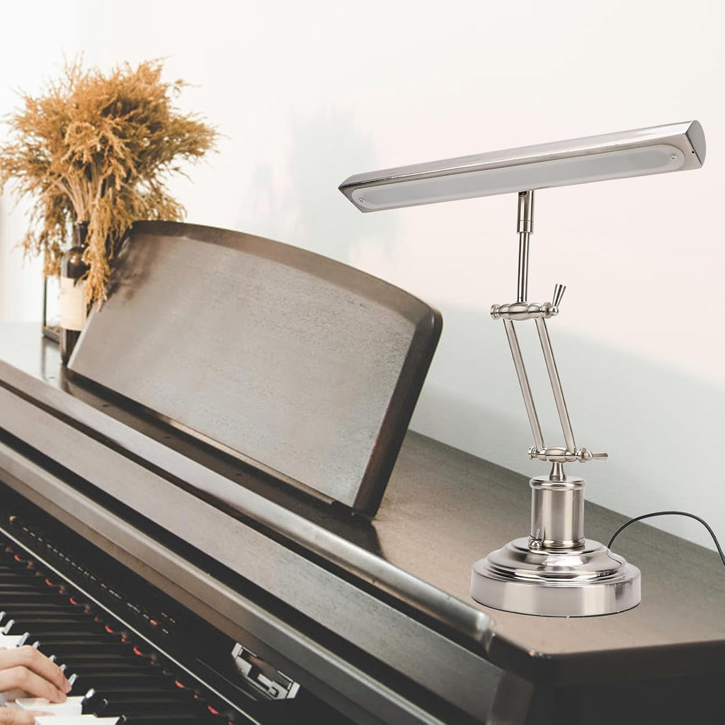 PUSOKEI Piano Light, Retro Lamp Bankers Lamp, 2700K, Touch Dimmable Music Stand Light Retro Piano Lamp for Reading Piano Bedside, Eye Guard Double Lamp Arm Design (US Plug)