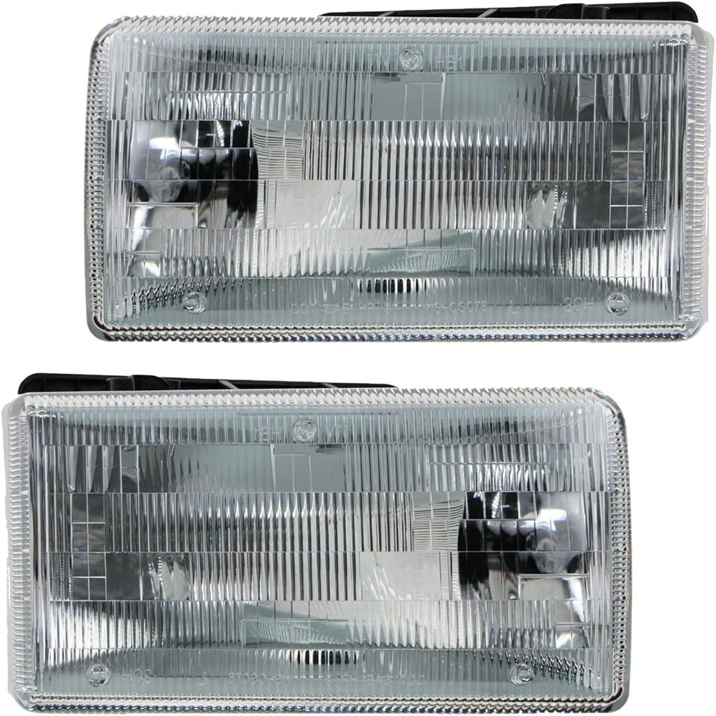 TRQ Headlight Assembly Set Headlights Compatible with 1991-1996 Dodge Dakota CH2502105 CH2503105