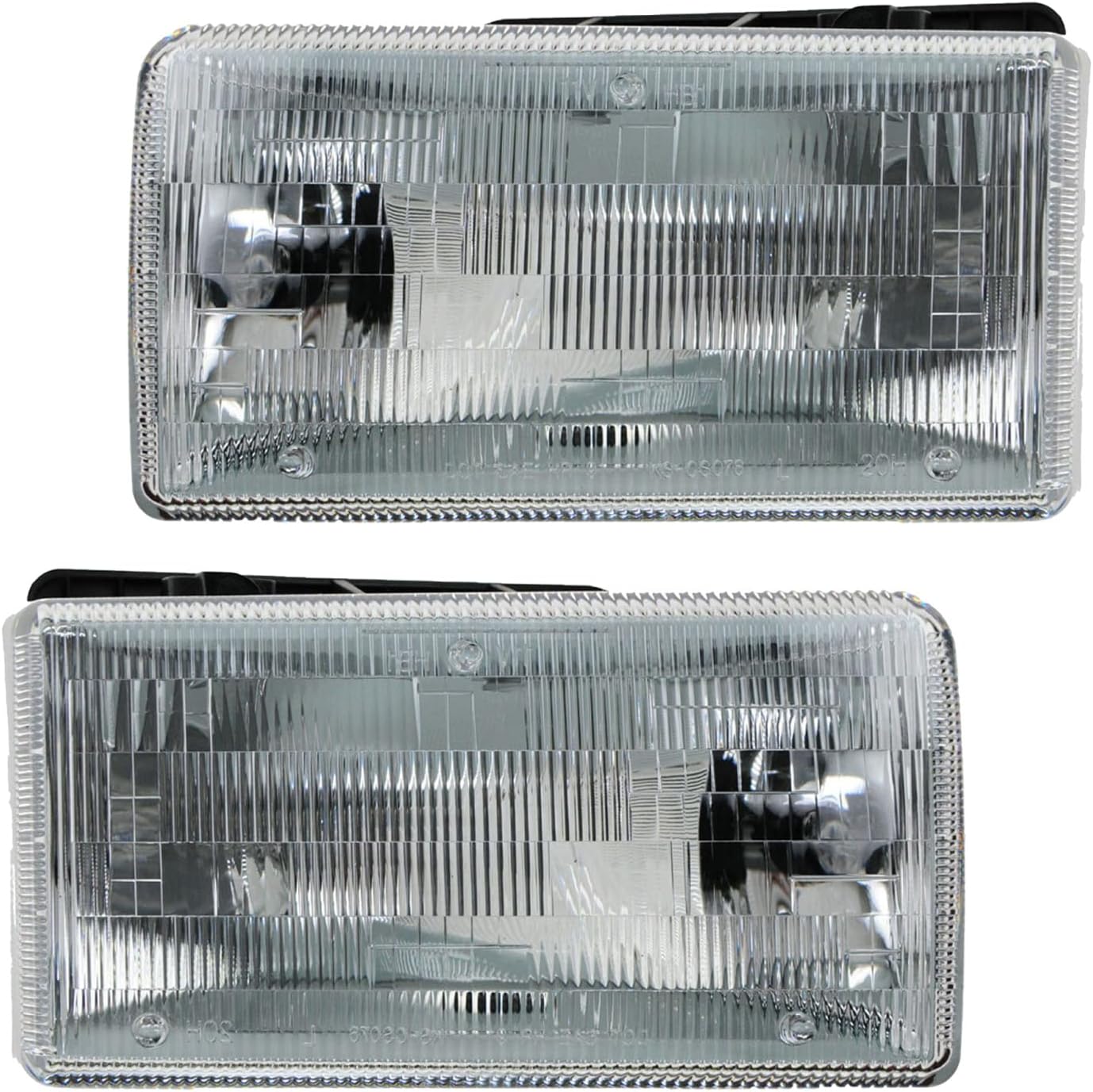 TRQ Headlight Assembly Set Headlights Compatible with 1991-1996 Dodge Dakota CH2502105 CH2503105
