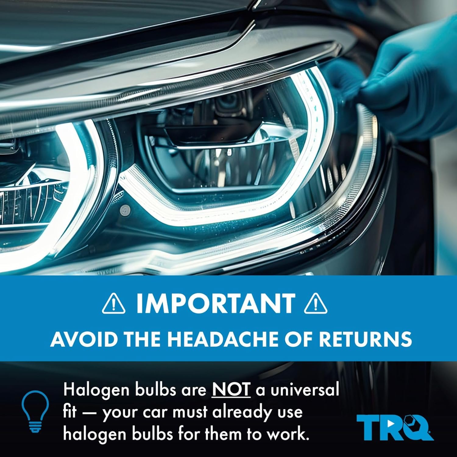 TRQ Driver and Passenger Side Headlight Assembly Set Compatible with 2015–2019 Nissan Versa