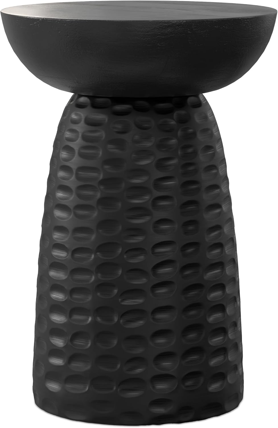 SIMPLIHOME Boyd End Table - 13' Wide x 18' High Solid Mango Wood Round Accent Table in Black, Handcrafted Contemporary Nightstand or Lamp Stand for Living Room, Bedroom, or Office, Assembled