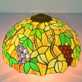 Tiffany Lamp Shade Replacement 16X9 Inch Vintage Stained Glass Lampshades Only with Cap Christmas Home Decor Yellow Grape Design Handmade Light Cover for Table lamp Pendant Light Floor Lamp
