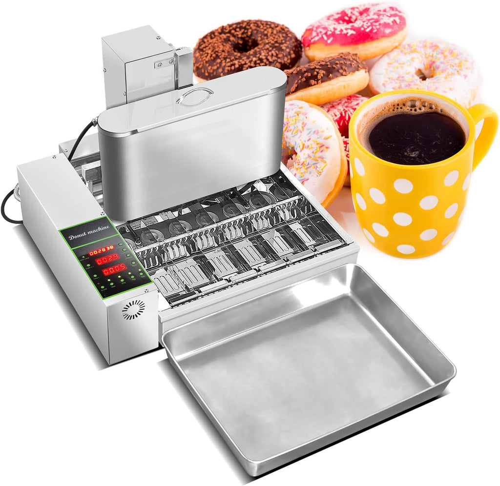 Kolice Commercial 2600pcs/hour Mini 6 Rows Donut Machine, Doughnut Maker, Frying Donuts Maker, Mini Donut Maker, Street Food Snack Food Equipment