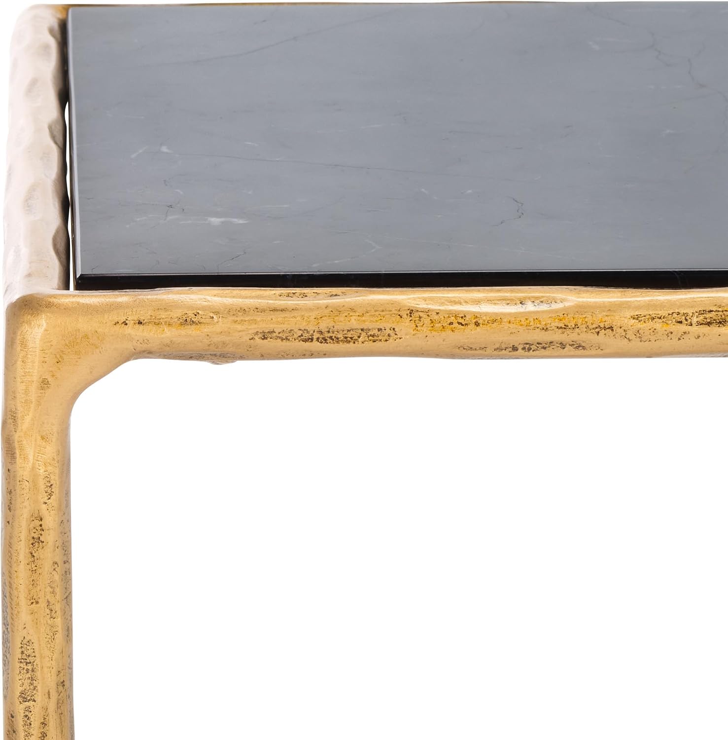 SAFAVIEH Couture Collection Jessa Brass Base & Black Marble Top Square End Table, Fully Assembled