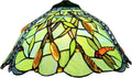 Tiffany Lamp Shade Replacement Only 16X9 Inch Dragonfly Stained Glass Lampshades, Vintage Victorian Green Light Cover for Table Lamp Floor Lamp Hanging Pendant lamp Ceiling Light