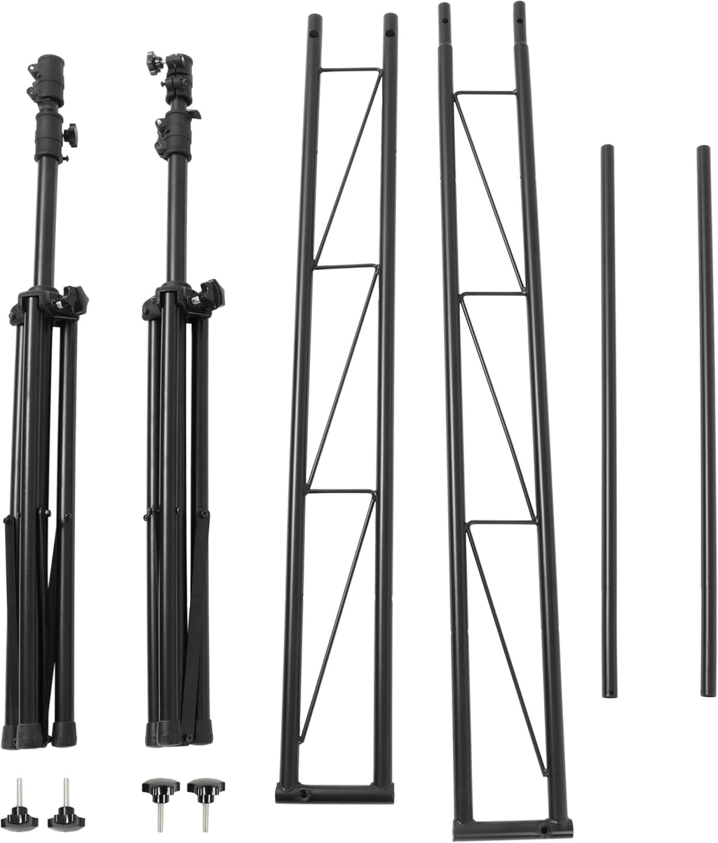 HECASA Lighting Truss Stand System,8Ft Stage Portable DJ Booth Trussing | Stand,Adjustable bracket height,Up to 150Lbs Capacity,Kit for Lighting Stage Platform,Auditoriums,Concert Halls,Clubs and