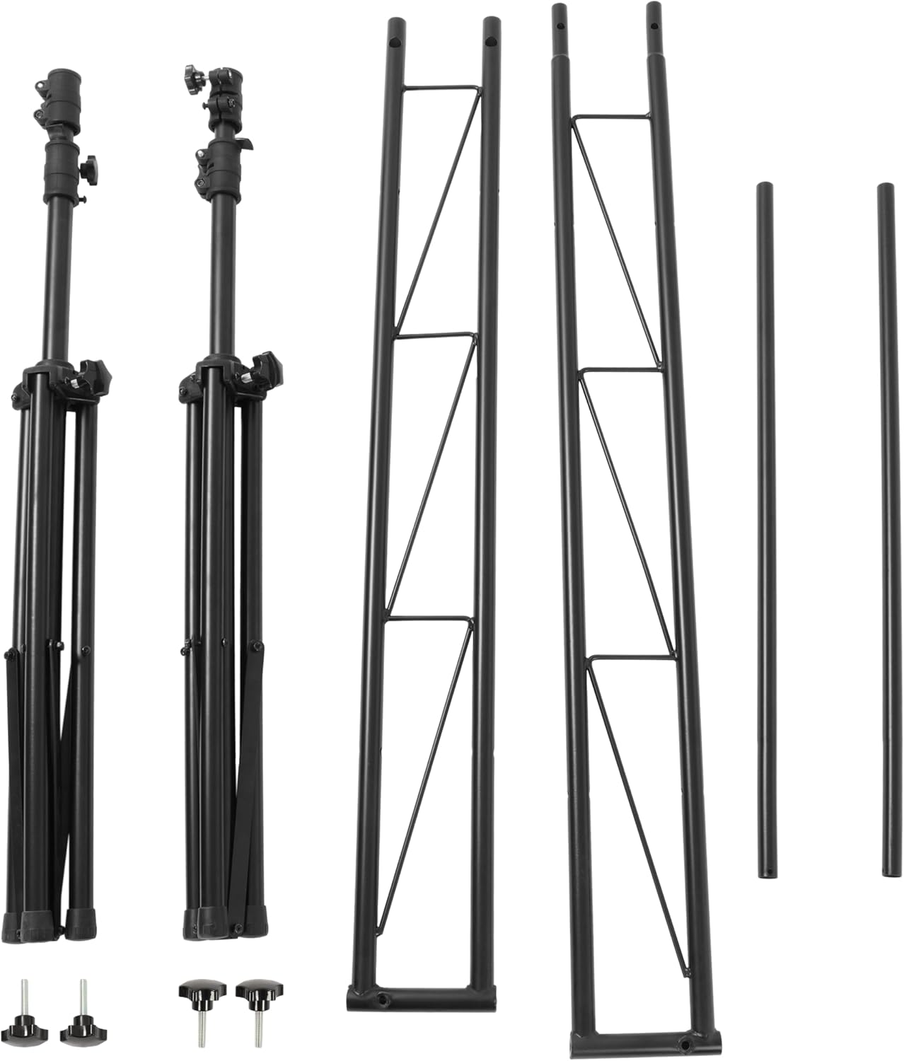 HECASA Lighting Truss Stand System,8Ft Stage Portable DJ Booth Trussing | Stand,Adjustable bracket height,Up to 150Lbs Capacity,Kit for Lighting Stage Platform,Auditoriums,Concert Halls,Clubs and