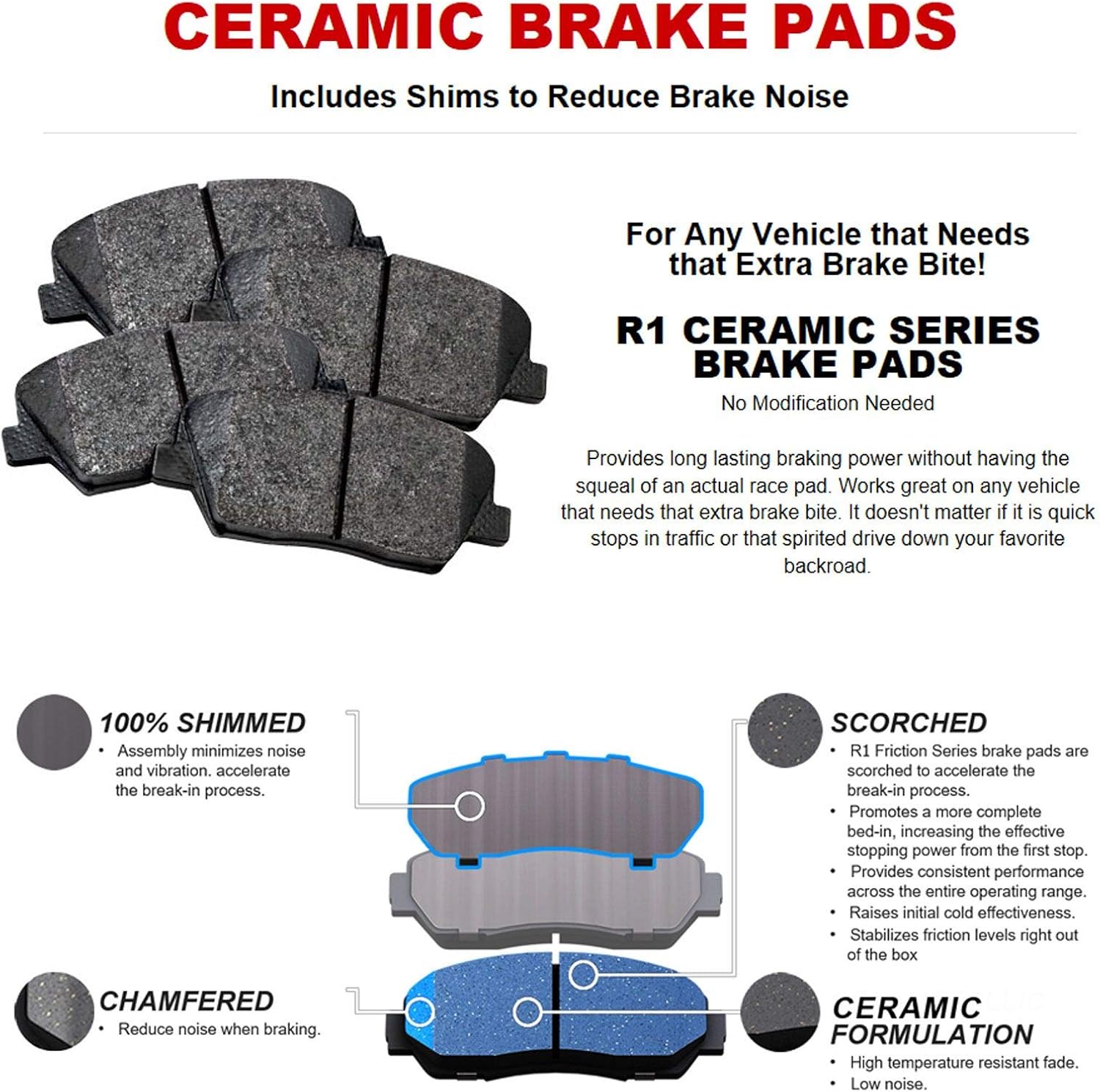 R1 Concepts Front and Rear Brake Kit For 2016-2019 Mazda 6| Drilled Slotted Brake Rotors| Ceramic Brake Pads and Rotors Kit