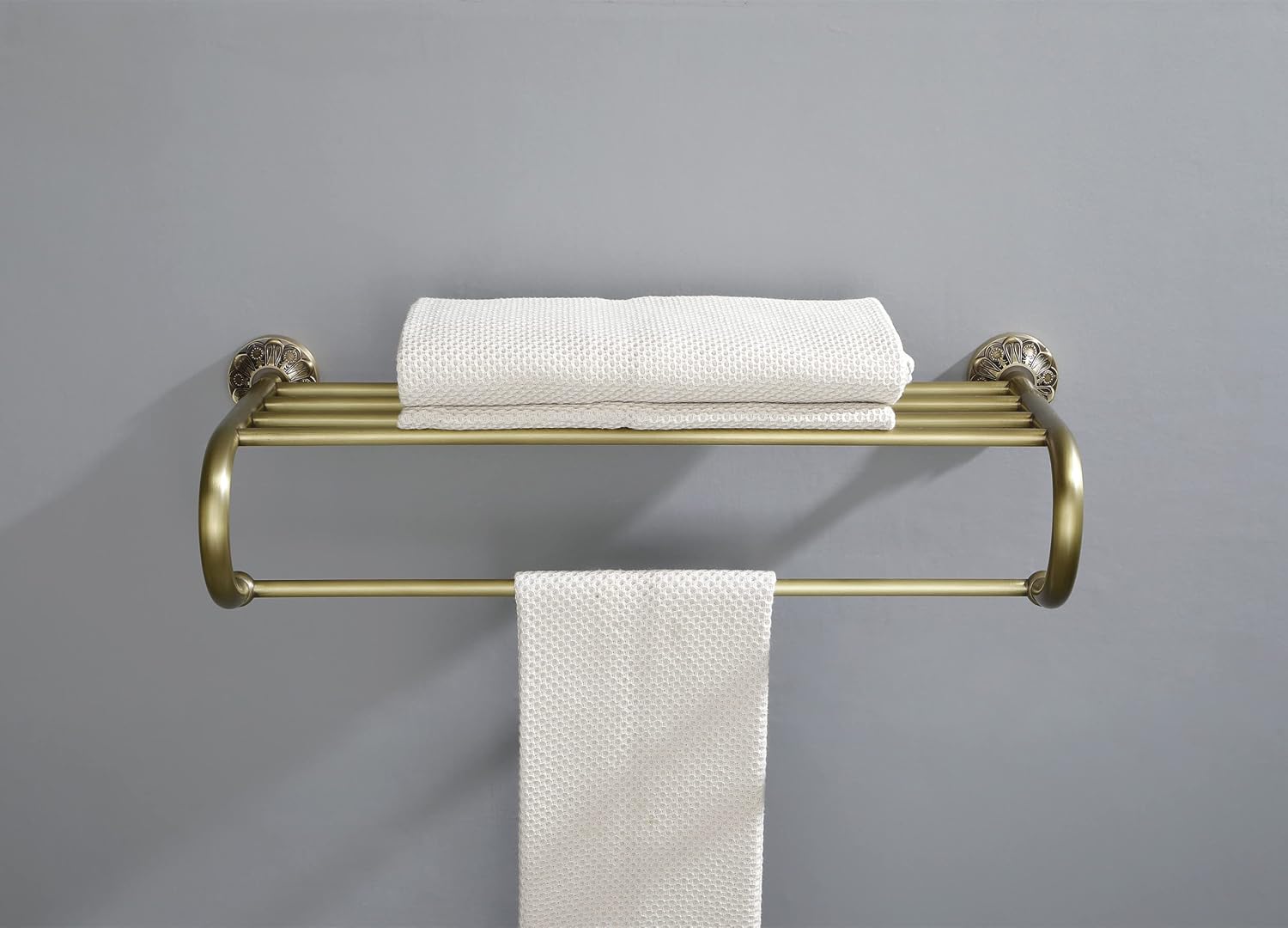 24 Inch Towel Rack + Towel Ring, Brass Bathroom Accessories Set