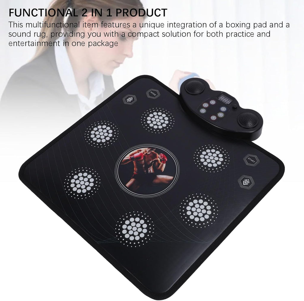 Music Boxing Machine and Dance Pad, 21.1 x 22.4in 2 in 1 Boxing Equipment Music Boxing Machine for Adults Kids, Music Punching Wall Mounted Boxing Punch Musical Boxing Machine