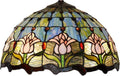 16 Inch Tulip Lampshade Replacement Tiffany Lamp Shade, Handmade Blue Tulip Stained Glass Lampshade Only for Floor Lights Table Lamps Ceiling Pendant Hanging Light Chandelier