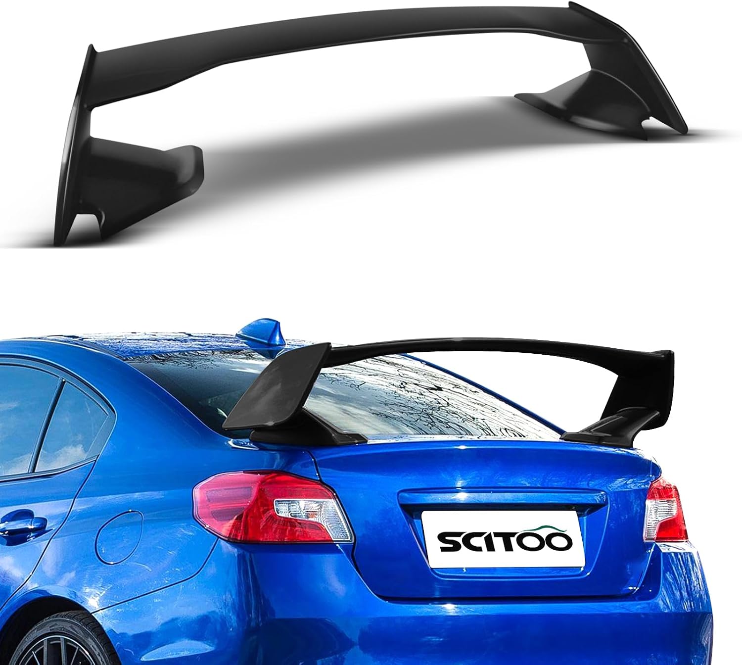 SCITOO ABS Black Rear Trunk Spoiler Wing Exterior Accessories Styling Kits Replacement for Subaru WRX STI 4-Door Sedan 2015 2016 2017 2018 Sport
