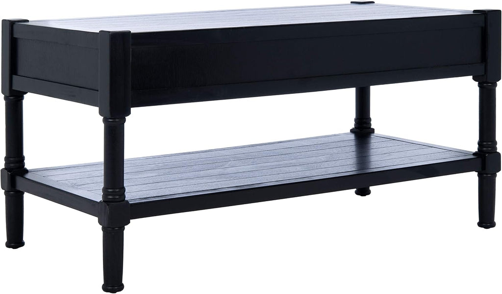 Safavieh Home Collection Filbert Black 2-Drawer Bottom Shelf Coffee Table COF5703B