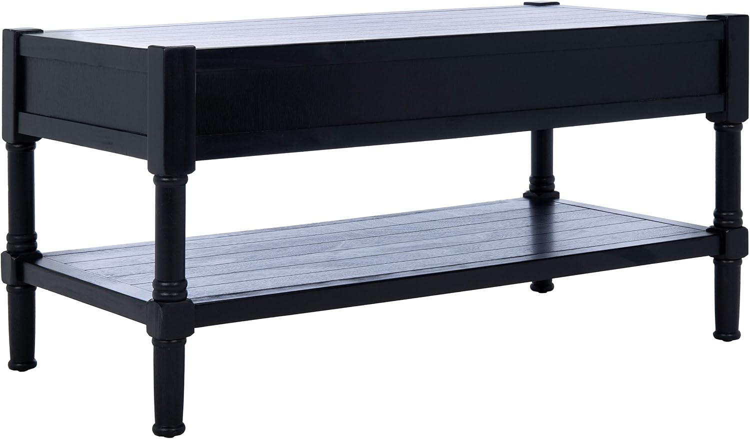 Safavieh Home Collection Filbert Black 2-Drawer Bottom Shelf Coffee Table COF5703B