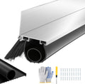 20FT Universal Garage Door Seals Kit，Heavy Duty EPDM U+O Bottom Rubber Weatherproof Seal & Brush with Pre-drilled Aluminum Track，Universal Replacement Stops Rain, Drafts & Pests