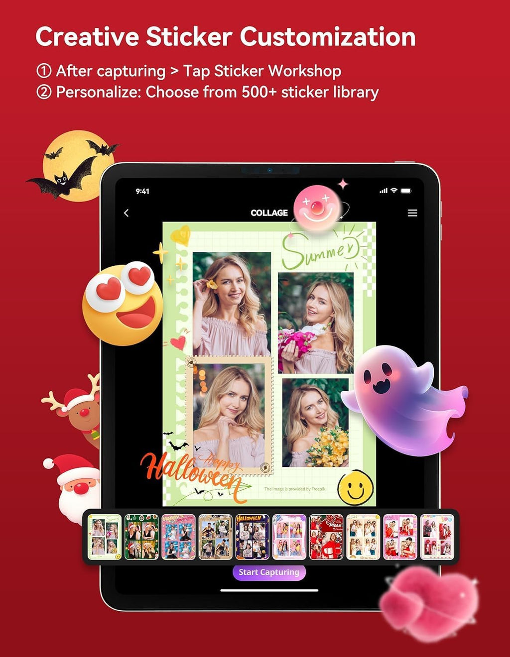 Photo Booth Machine for Weddings & Events - NESON Portable Selfie Machine, Professional RGB Lighting for Guest Interaction, Fits All iPad Pro/Air Models