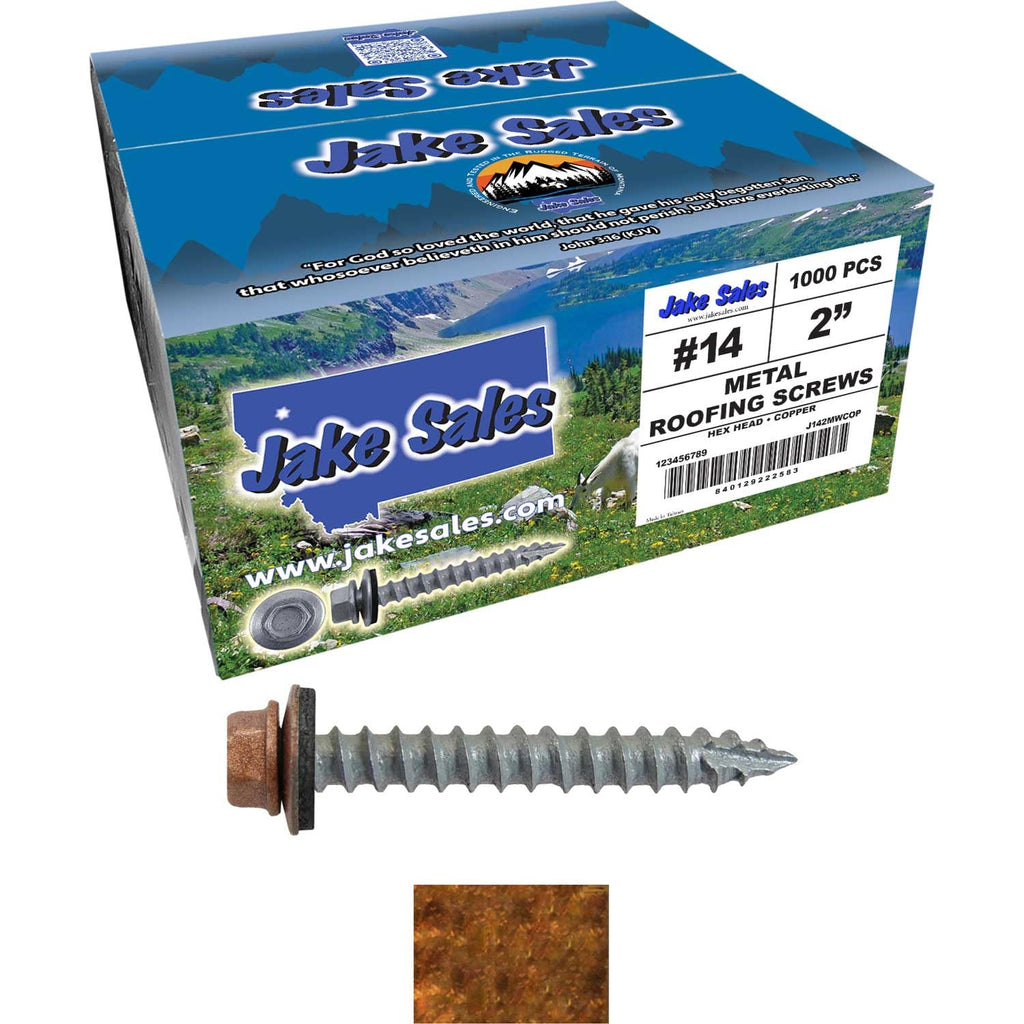 14x2 Metal Roofing Screws (Copper) (14X2 MRS CASE)