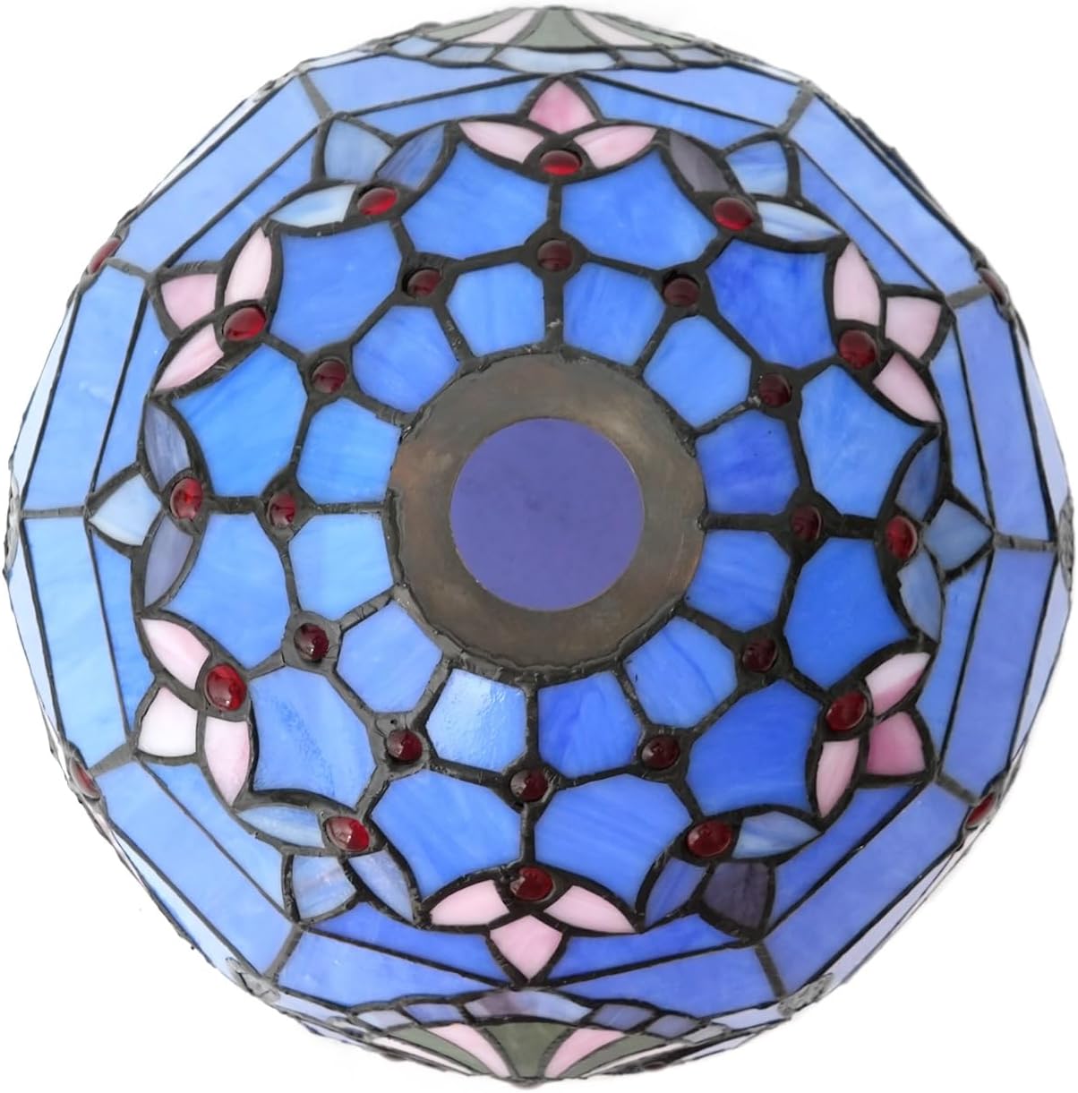 Lamp Shade Replacement Only 12 Inch Small Stained Glass Ceiling Light Blue Baroque Vintage Art Deco For Pendant Wall Floor Lamps