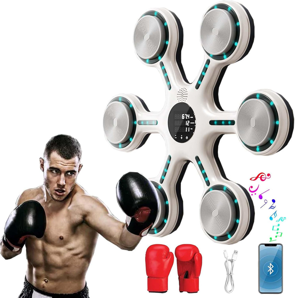 Adult Music Boxing Machine, Smart Music Boxing Machine with Bluetooth, Boxing Machine with Gloves, Home Wall-Mounted Training Equipment, Wall-Mounted One-Punch Boxing Machine