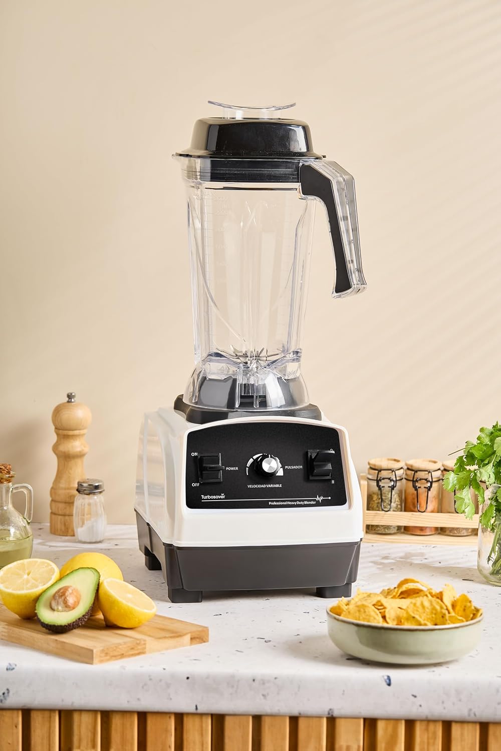 Turbosaver TB79 Professional Blender 1800W – 3.5HP, 35,000 RPM, Commercial Grade, Ice Crushing, 85 oz Tritan Jar