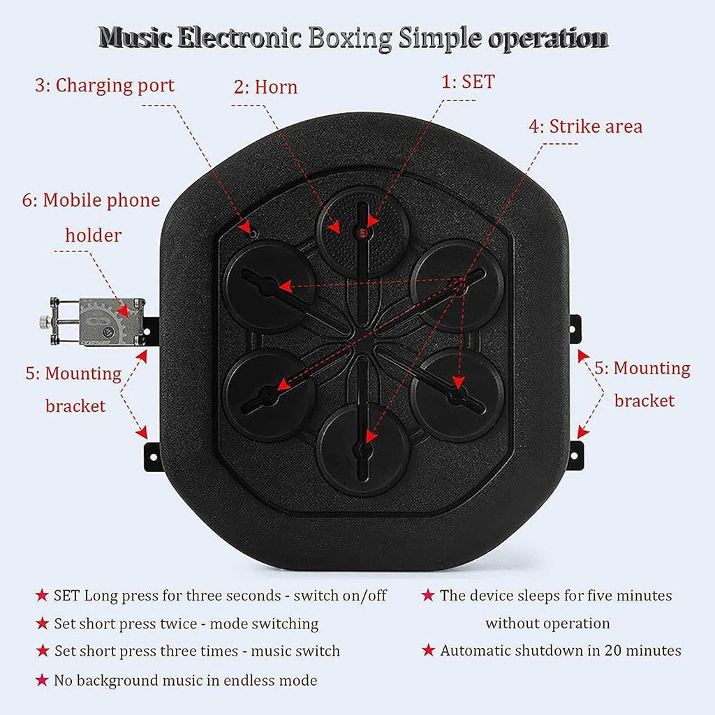Music Boxing Machine, Music Boxinghine Smart Boxinghine, Musical Boxinghine, Punching Bag Training Equipment, Boxing Mat Music Speed Response Coordination