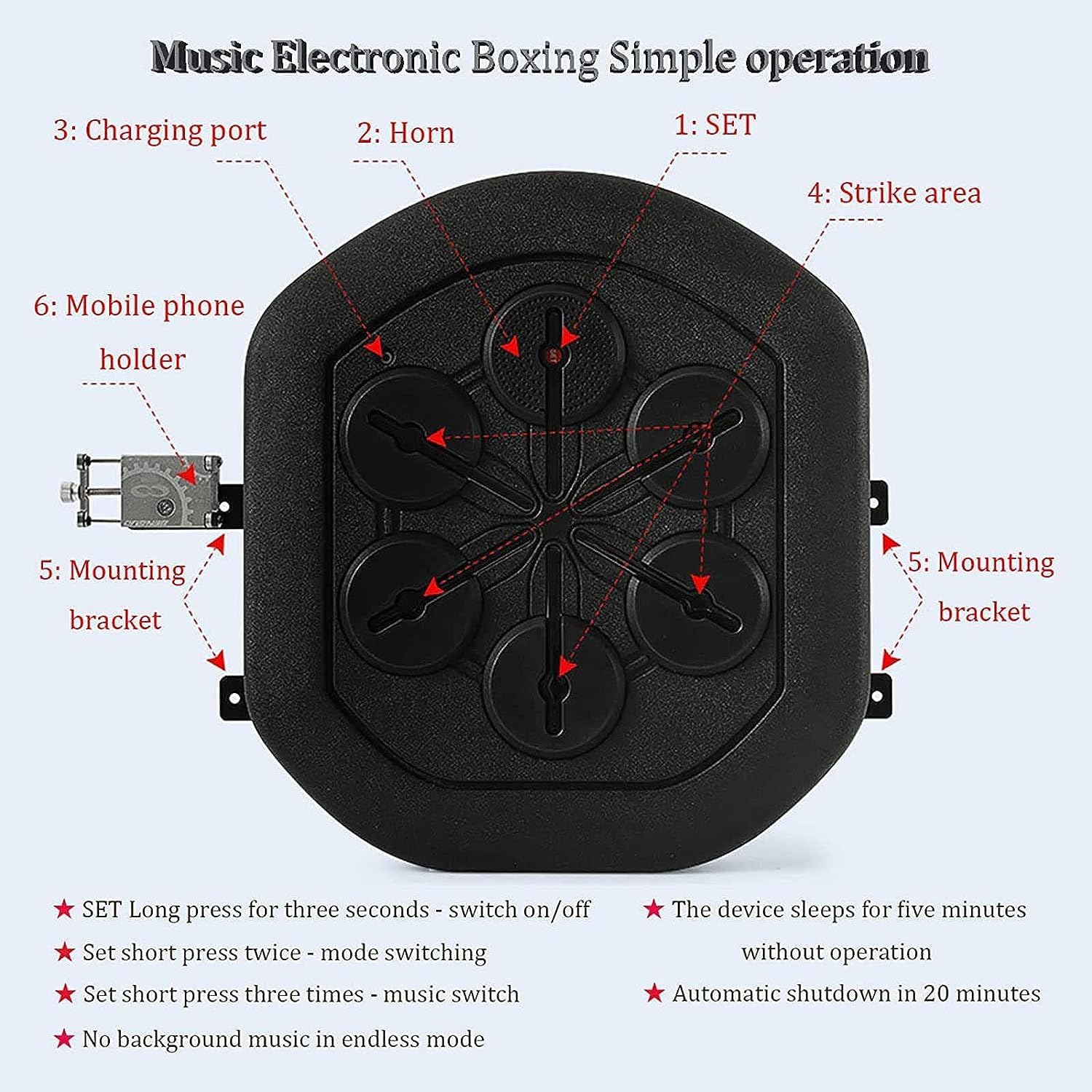 Music Boxing Machine, Music Boxinghine Smart Boxinghine, Musical Boxinghine, Punching Bag Training Equipment, Boxing Mat Music Speed Response Coordination
