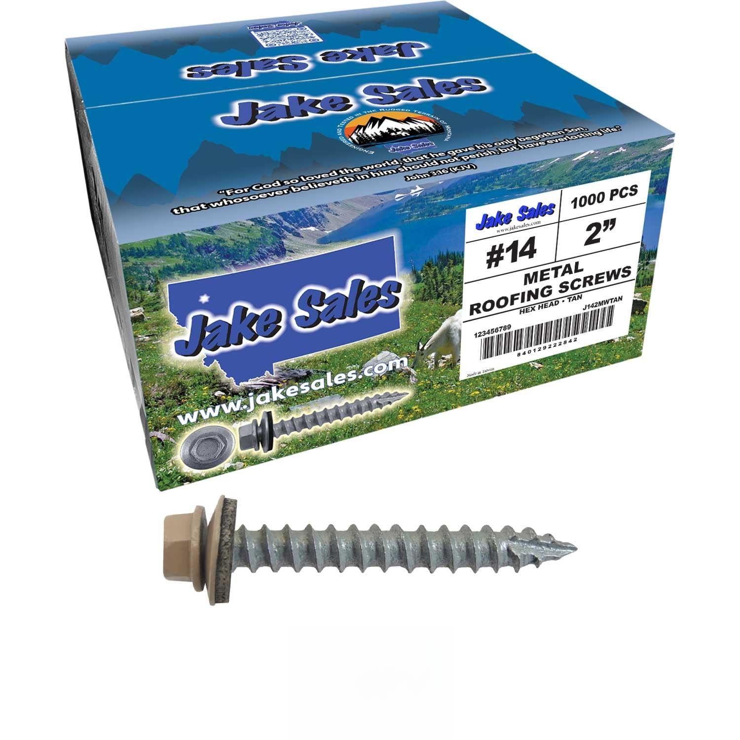 14x2 Metal Roofing Screws (TAN) (14X2 MRS CASE)