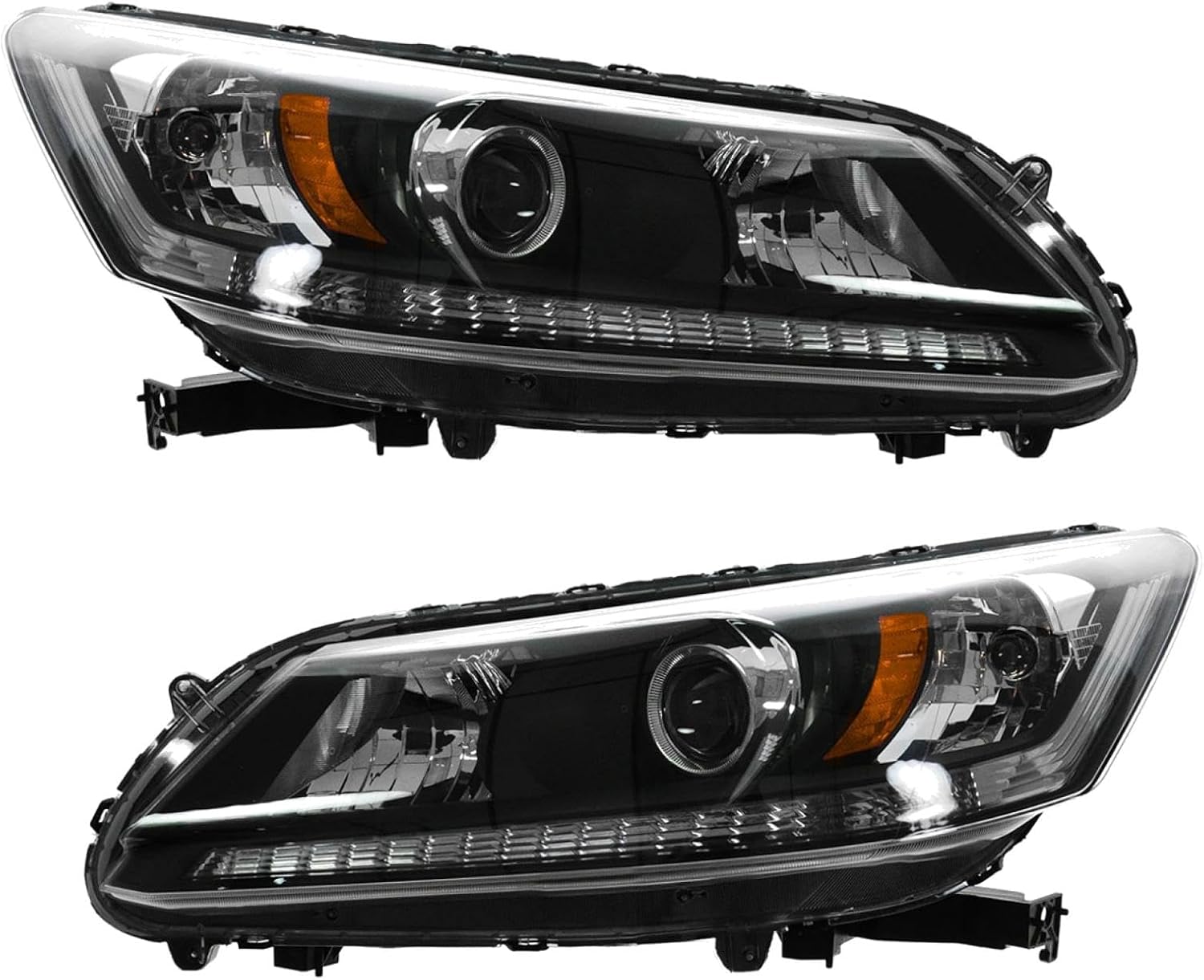 TRQ Headlight Assembly Set Headlights Driver & Passenger Side Compatible with 2013-2015 Honda Accord HO2502151 HO2503151