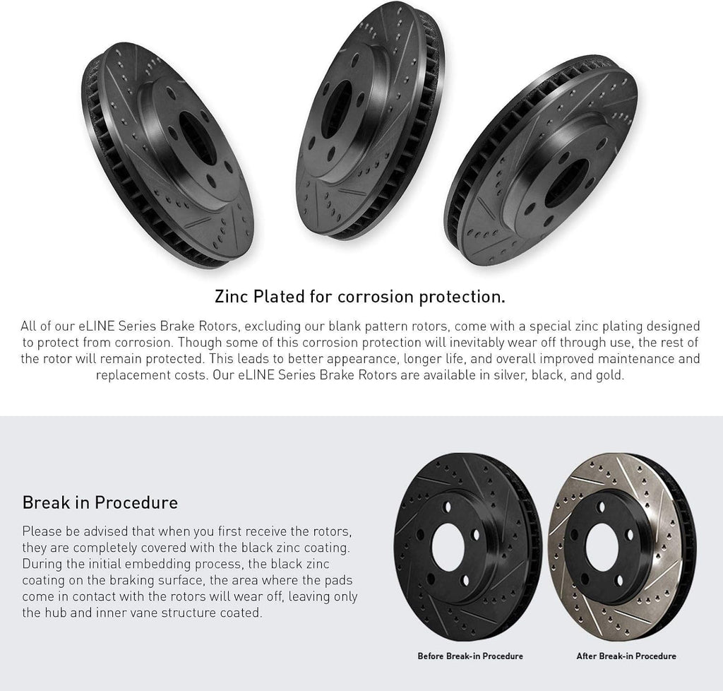 R1 Concepts Front and Rear Brake Kit For 1999-2010 Volkswagen Beetle, 1999-2006 Volkswagen Golf, 2000-2005 Volkswagen Jetta| Drilled Slotted Brake Rotors| Semi-Metallic Brake Pads and Rotors Kit