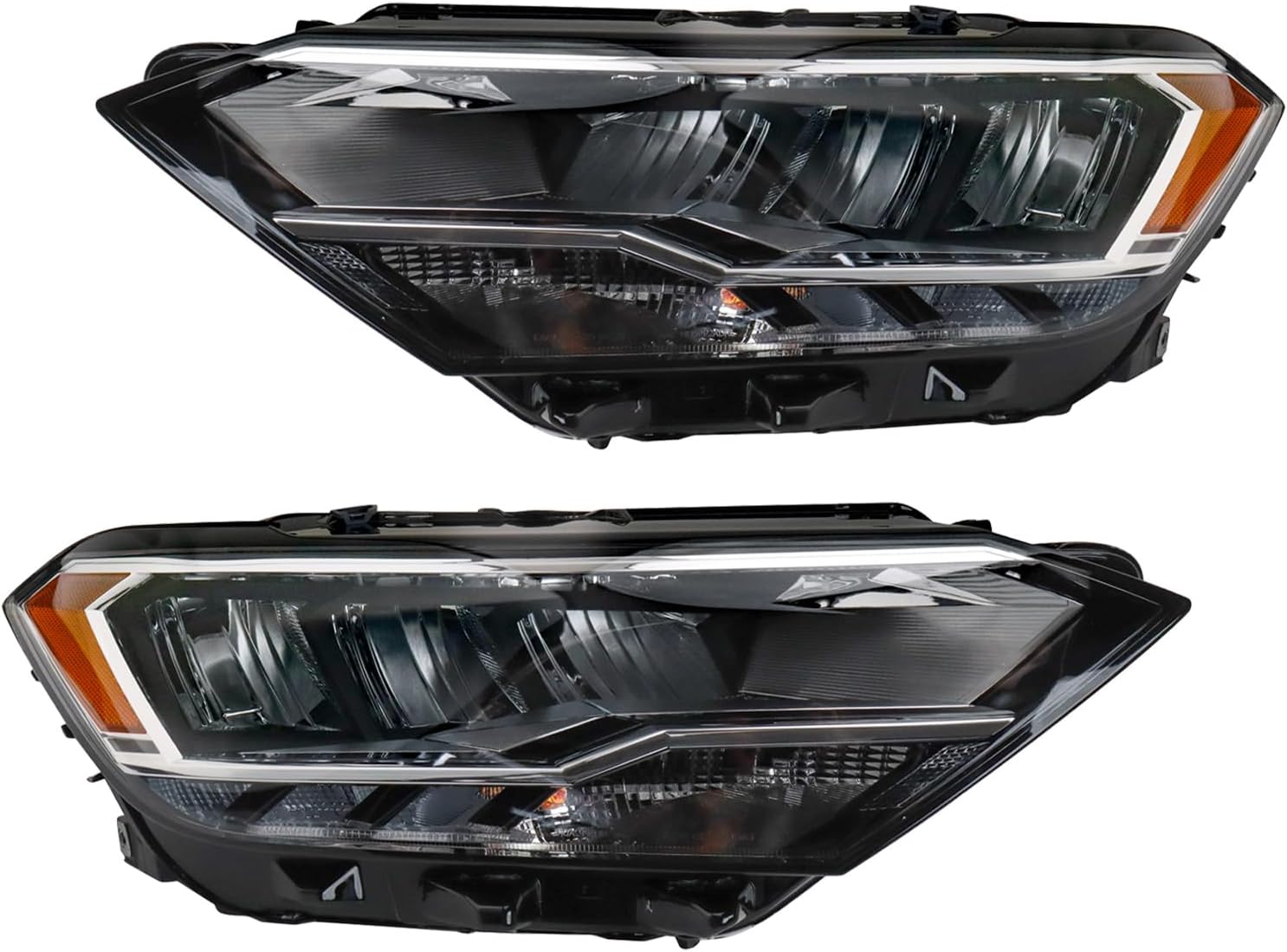 TRQ Driver & Passenger Side Headlight Assembly Set Headlights Driver & Passenger Side Compatible with 2019-2023 Volkswagen Jetta VW2502174 VW2503174
