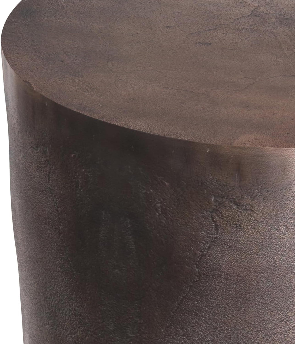 SIMPLIHOME Morris Metal Table - 17 inch Wide Cast Aluminum Round Accent Table in Antique Copper, Industrial Side or End Table for Living Room, Bedroom or Entryway with Handcrafted Finish, Assembled