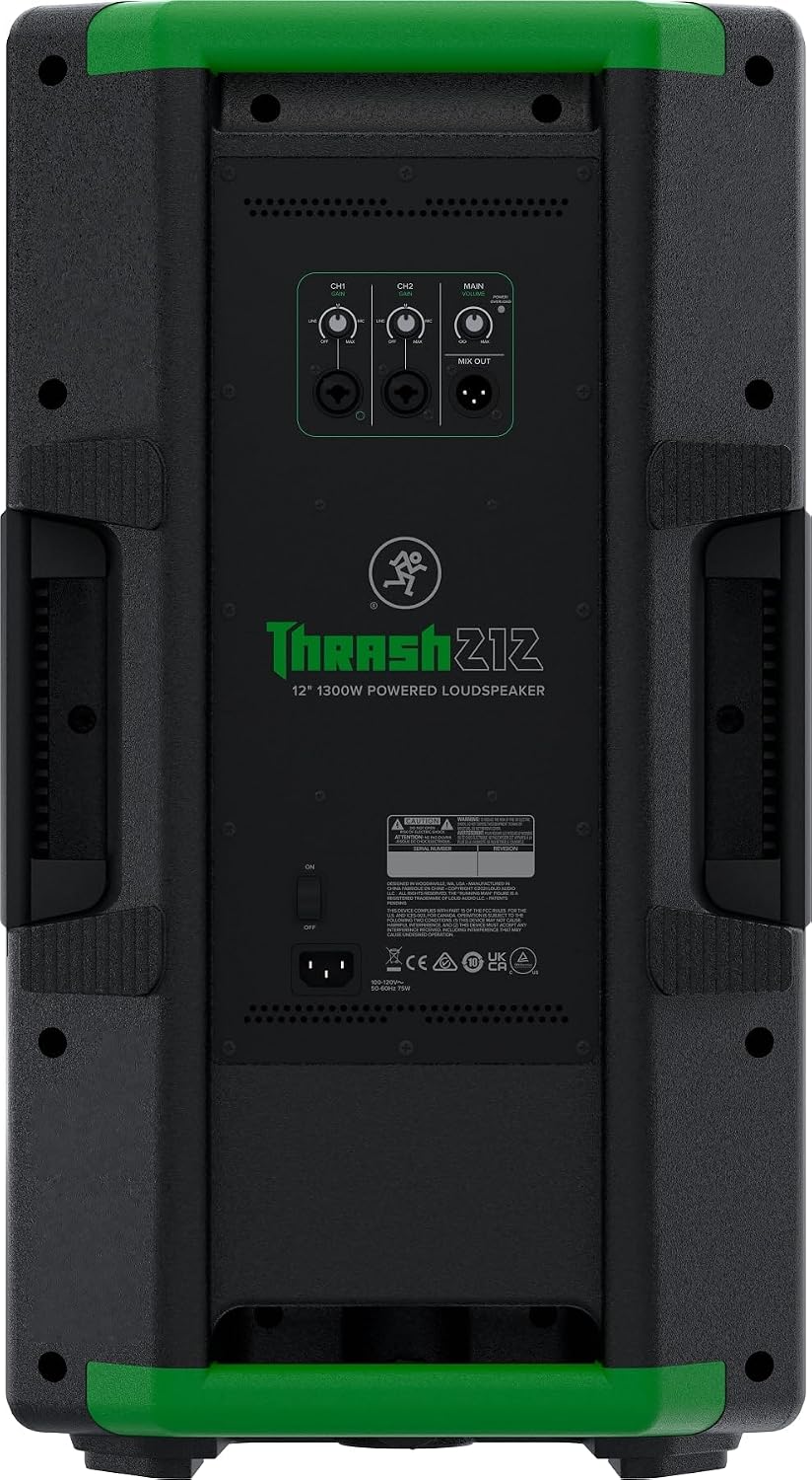 Audiosavings Bundle: (2) Mackie Thrash212 12 1300W Powered Active DJ PA Speaker Thrash 212 Bundle with (1) Pair of Rockville Adjustable Tripod Speaker/Light Stands+(2) 20 Foot XLR Cables (3 Items)