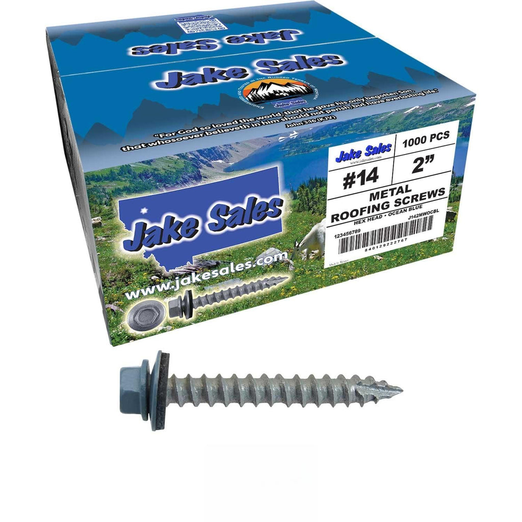 14x2 Metal Roofing Screws (Ocean Blue) (14X2 MRS CASE)