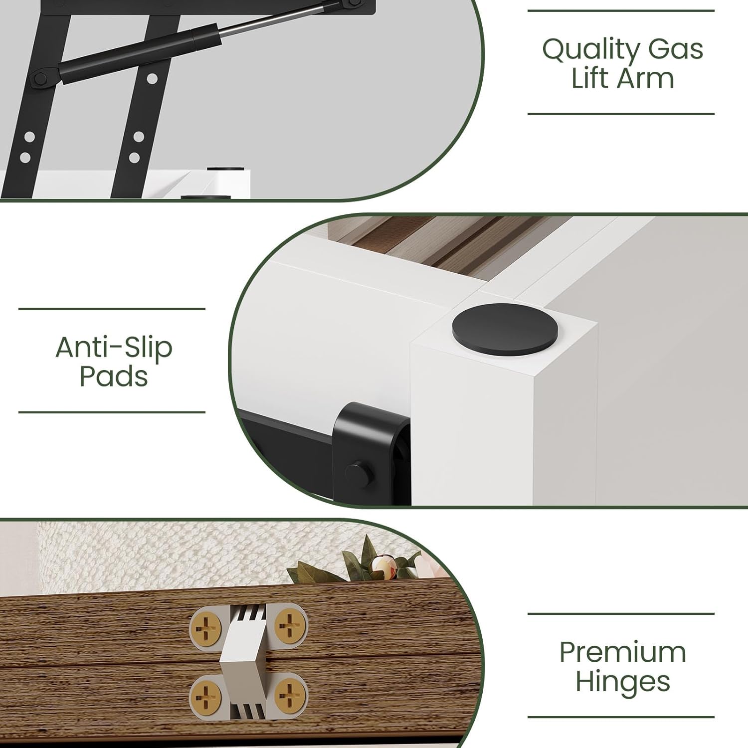 CHOEZON Lift Top Coffee Table, 4 in 1 Convertible Coffee Table, Farmhouse Coffee Tables, with Hidden Compartments, with Sliding Doors, for Living Room, Apartment, White and Walnut MKF01WL