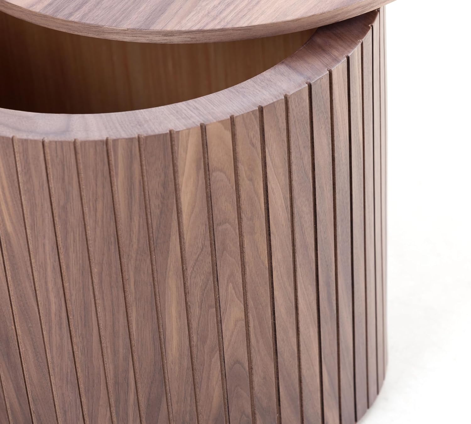 Nesting Coffee Table Set of 2,Modern Round Wooden Coffee Tables with Storage,Luxury Side Table Accent End Table for Small Space Living Room Apartment (19.17')