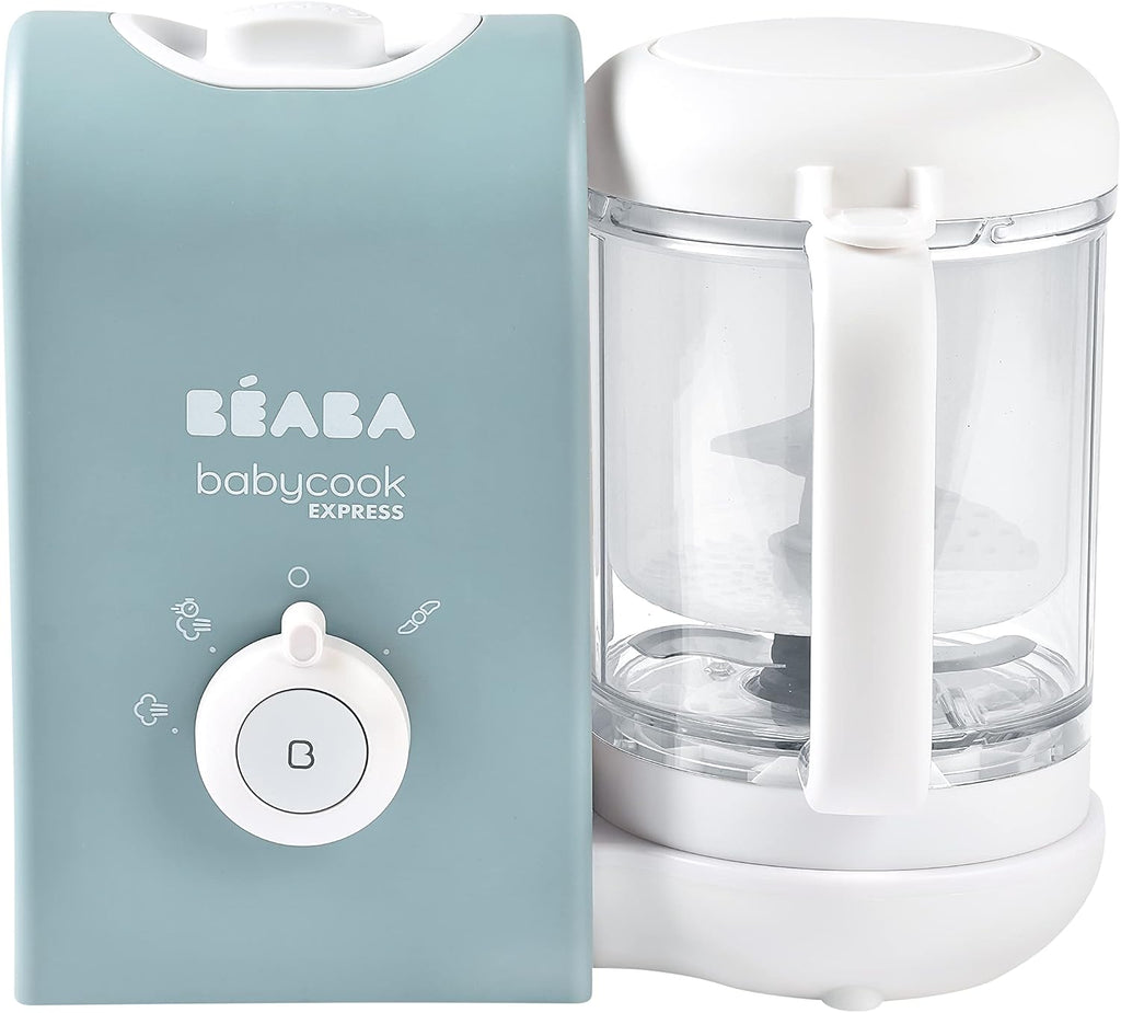 BEABA Babycook Express - the Fastest Babycook, Baby Food Maker, Baby Food Processor, Baby Food Steamer, Large Capacity, Make 34 Servings of Healthy Food for Baby in 15 Mins, Baltic Blue