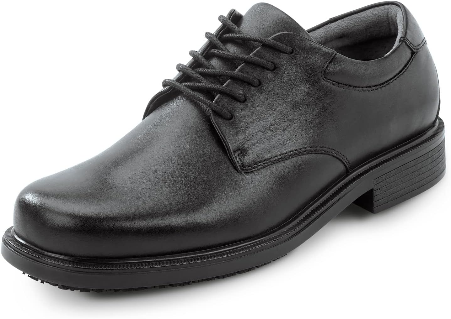 Rockport Works Men's, Huron, Black, Dress Style, MaxTrax Slip Resistant, Soft Toe Work Shoe (11.5 W)