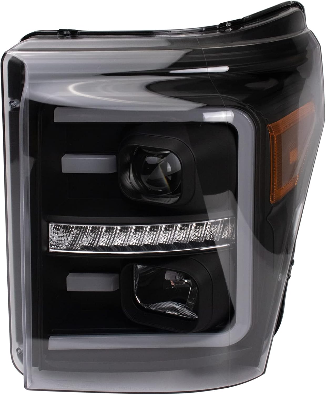 TRQ Performance Driver and Passenger Side Headlight Assembly Set Black Housing Compatible with 11-16 Ford F-250 Super Duty 11-16 Ford F-350 Super Duty 11-16 Ford F-450 Super Duty