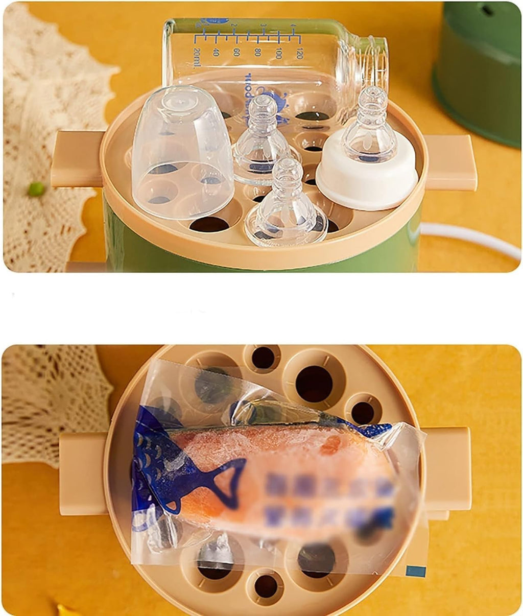 Food Steamer Electric Egg Boiler Steamer Breakfast Machine Automatic Power Off Anti-dry Egg Cooker Double Layer Multi-cookers High Capacity (Color : Green, Size : 25x15x12cm)